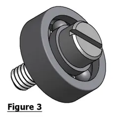 shoulder screw drawing with ball bearings mounted